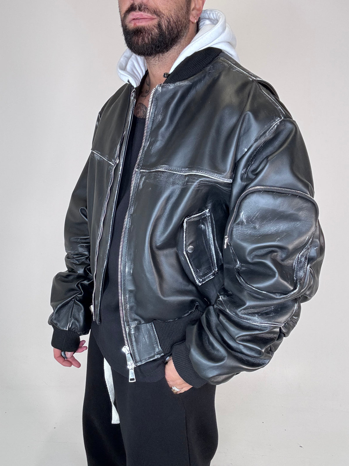 COLLEGE VINTAGE OVERSIZE CON MANICA ARRICCIO E CAPPUCCIO - lab22shop