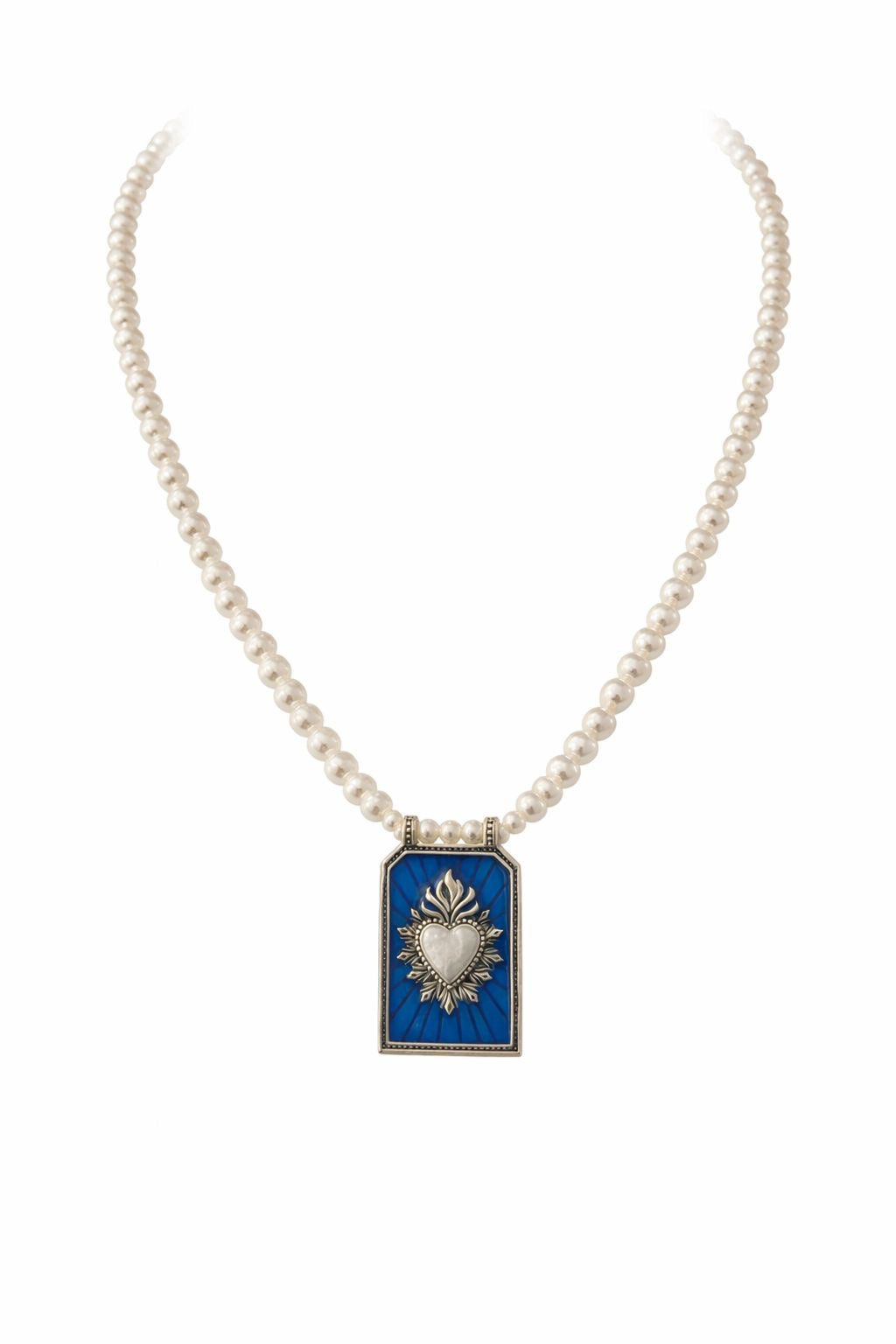COLLANA CUORE SACRO BLUE - lab22shop