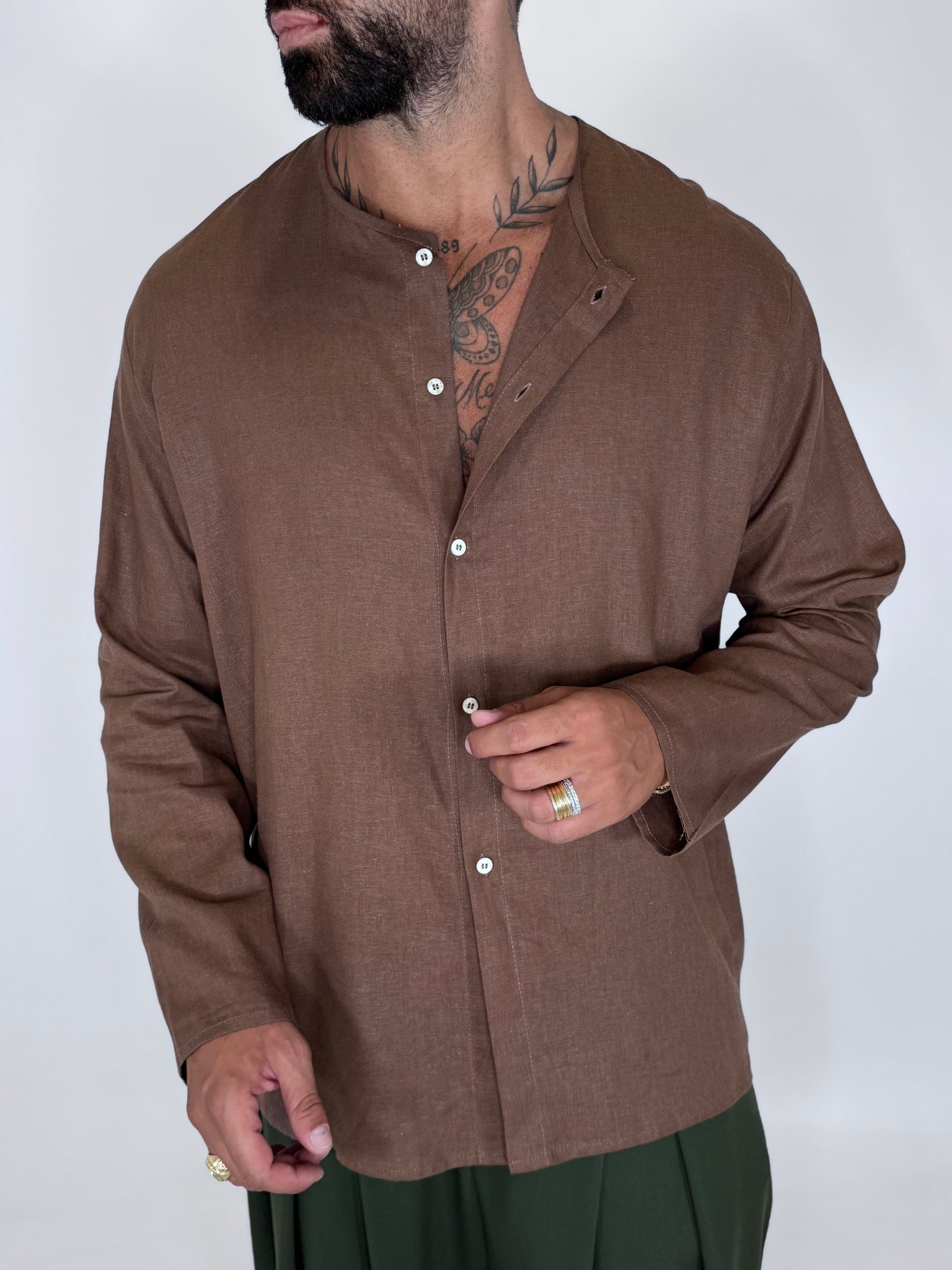 CAMICIA POSITANO MOKA