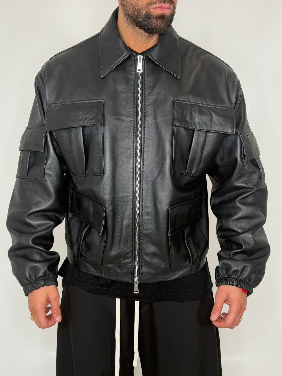 JACKET MULTITASCHE CON COLLO CAMICIA