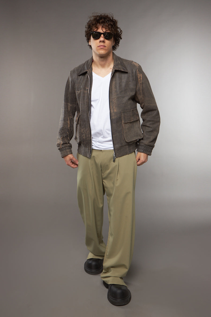 BLAZER COLLO CAMICIA MARRONE - lab22shop