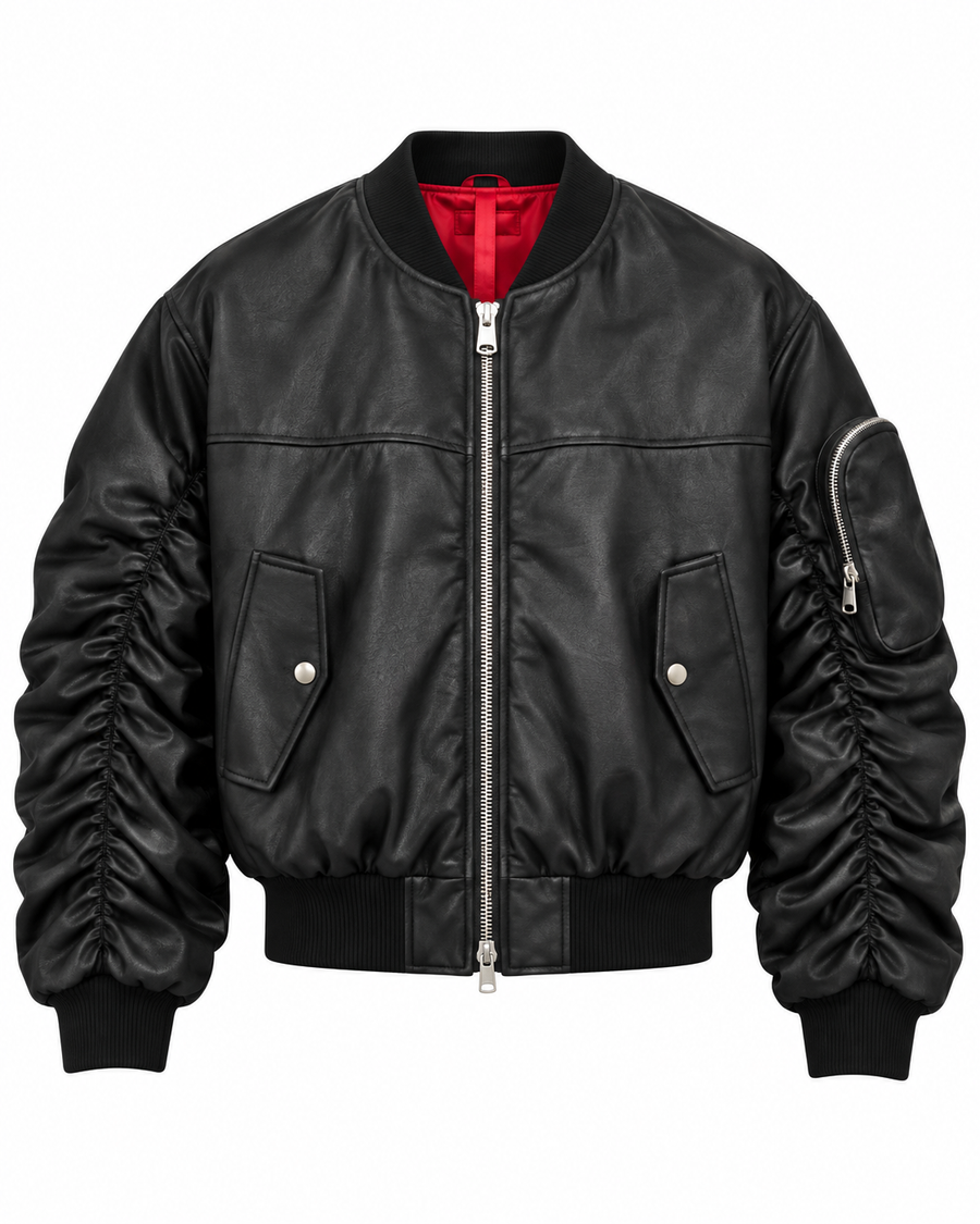 COLLEGE SCREPOLATO OVERSIZE CON MANICA ARRICCIO