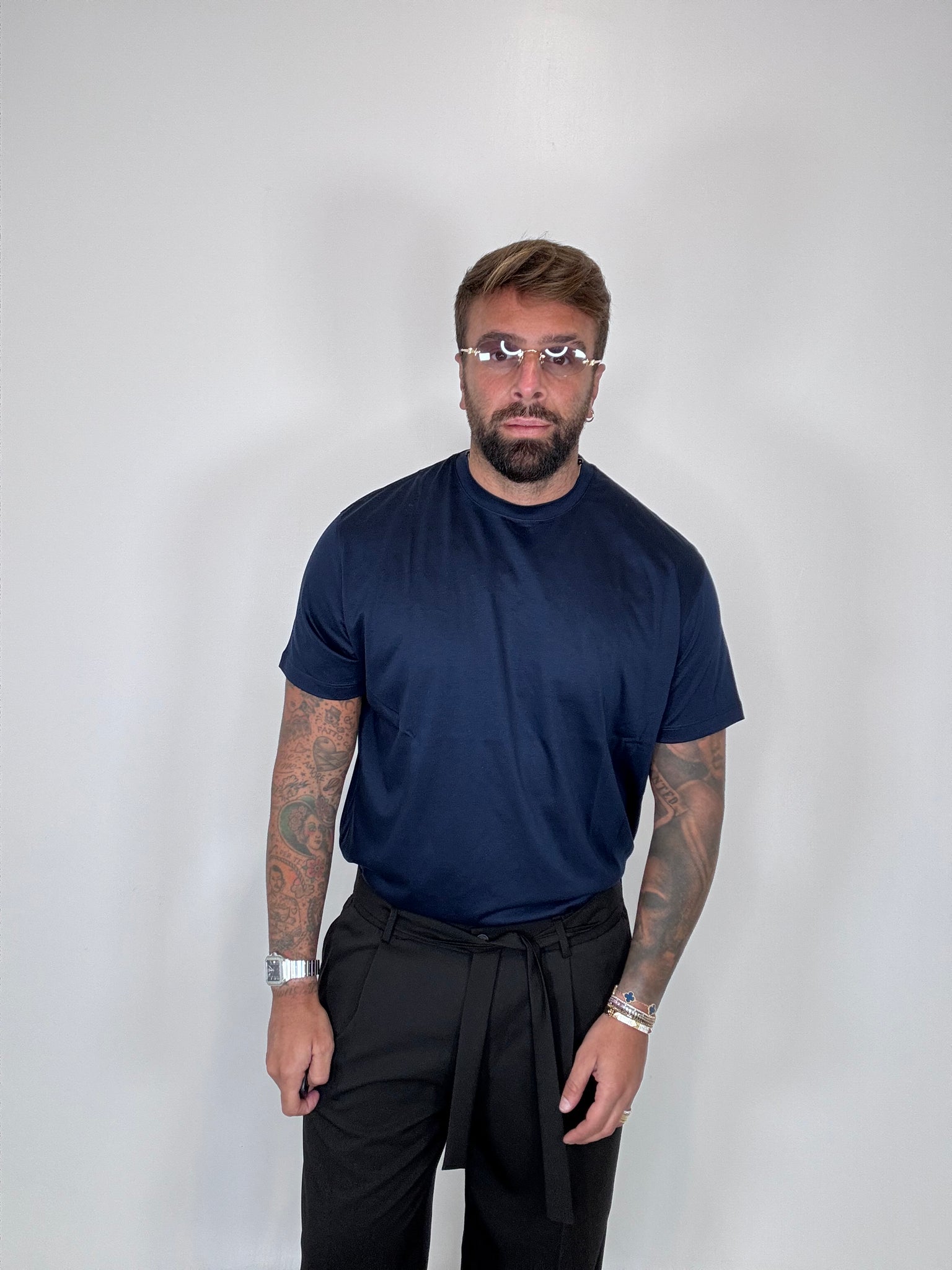 T-SHIRT FILO DI SCOZIA BLU