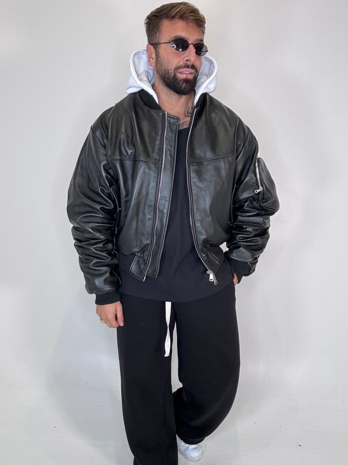 COLLEGE OVERSIZE CON MANICA ARRICCIO E CAPPUCCIO - lab22shop