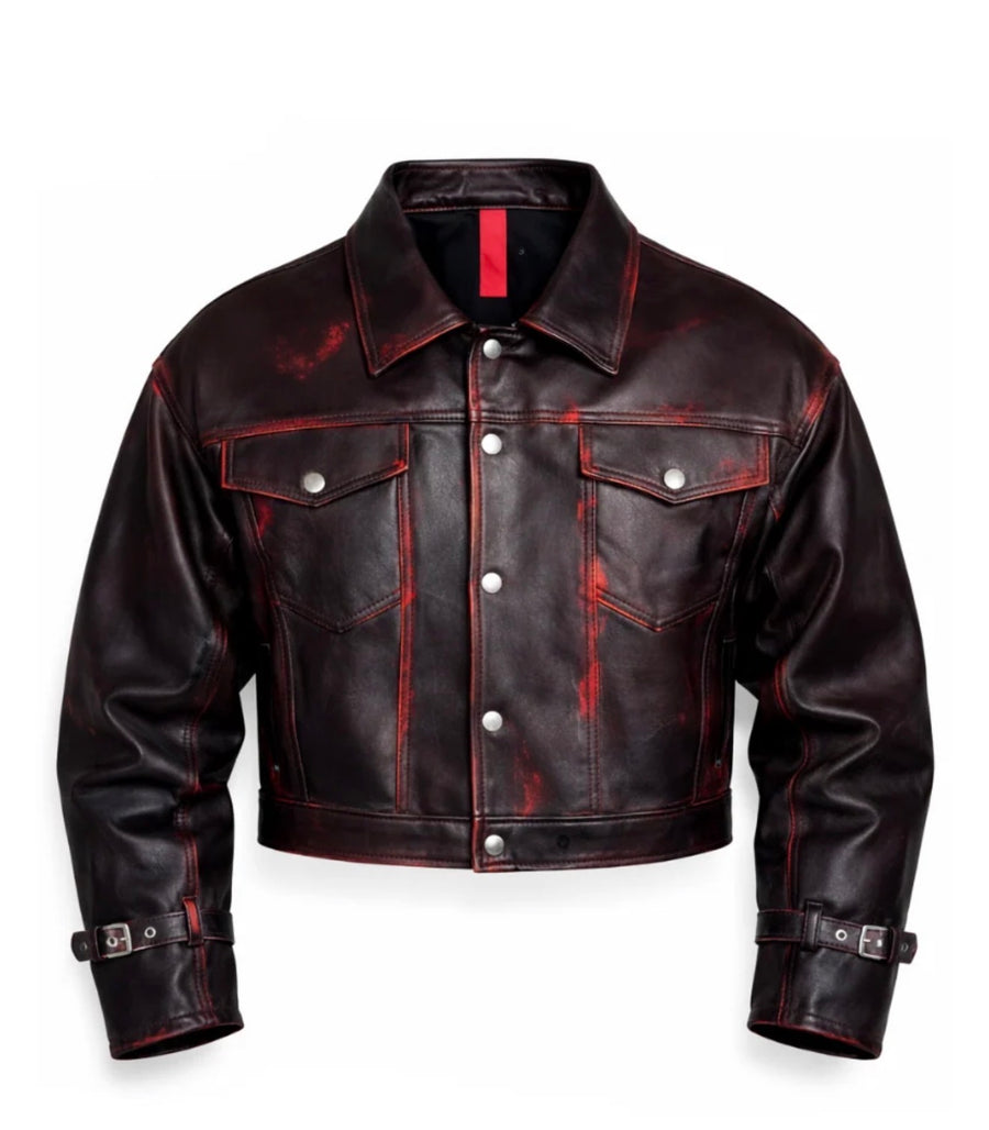 CORD IN PELLE BLACK E RED - lab22shop
