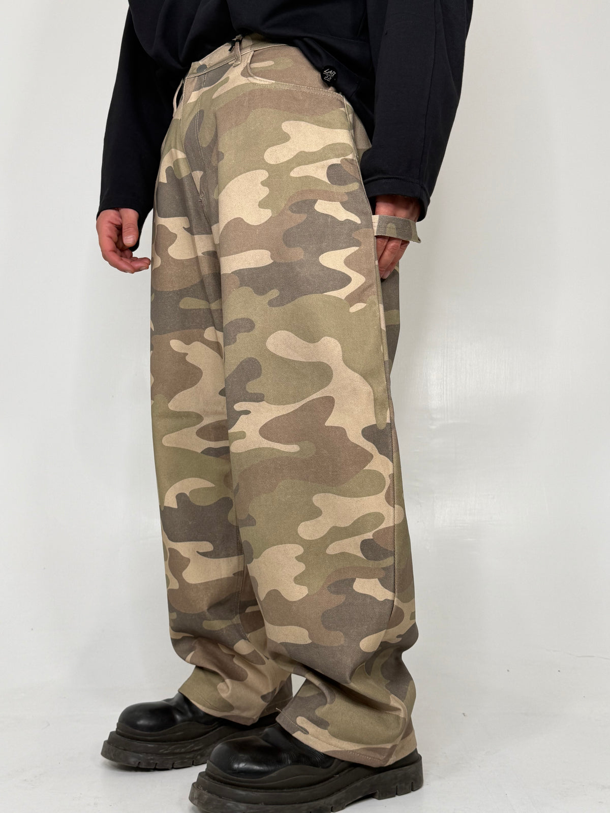 JEANS BALLOON CAMOUFLAGE BEIGE - lab22shop