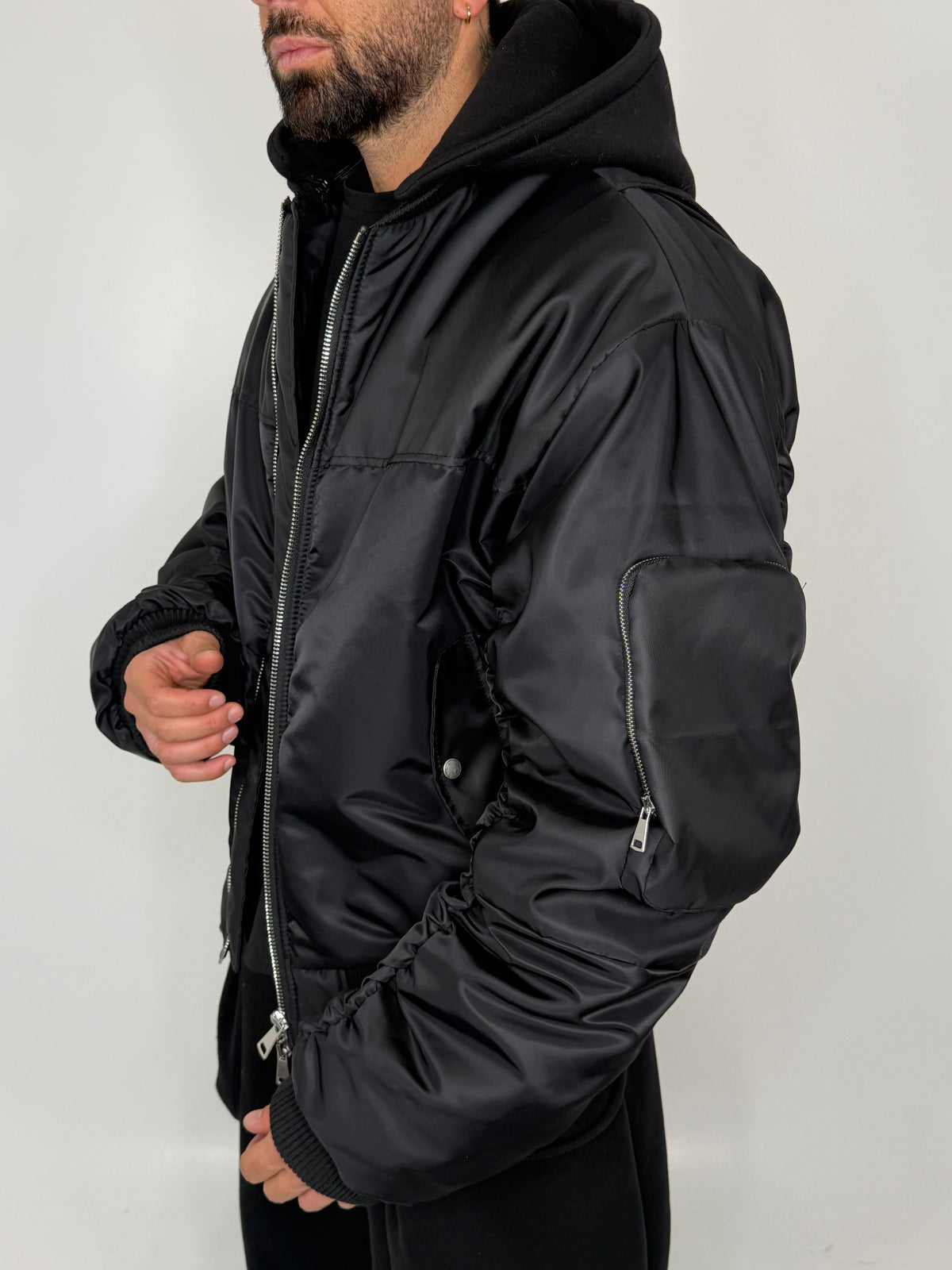 Bomber con manica a riccio - lab22shop