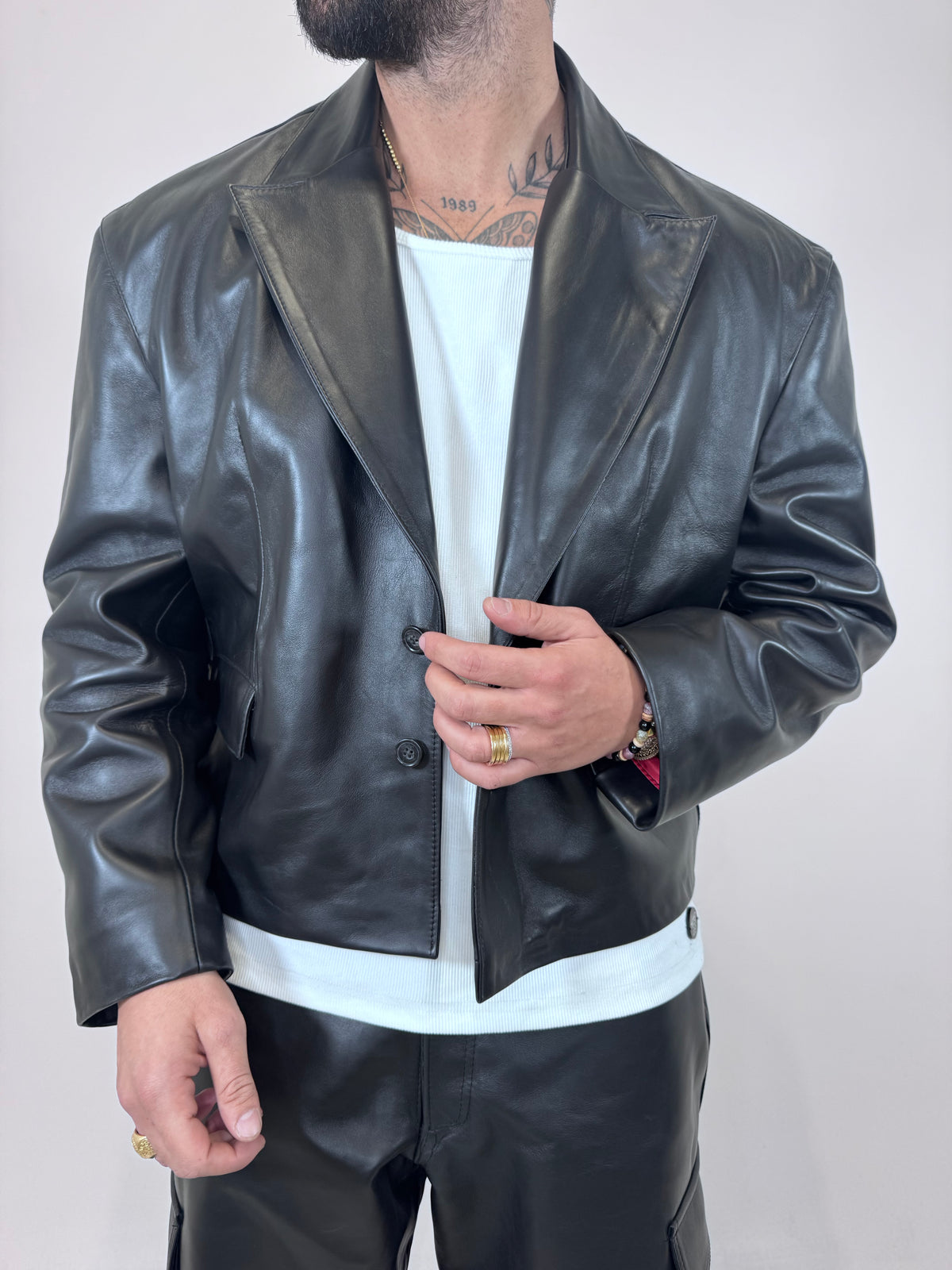 COORD IN PELLE NERO - lab22shop