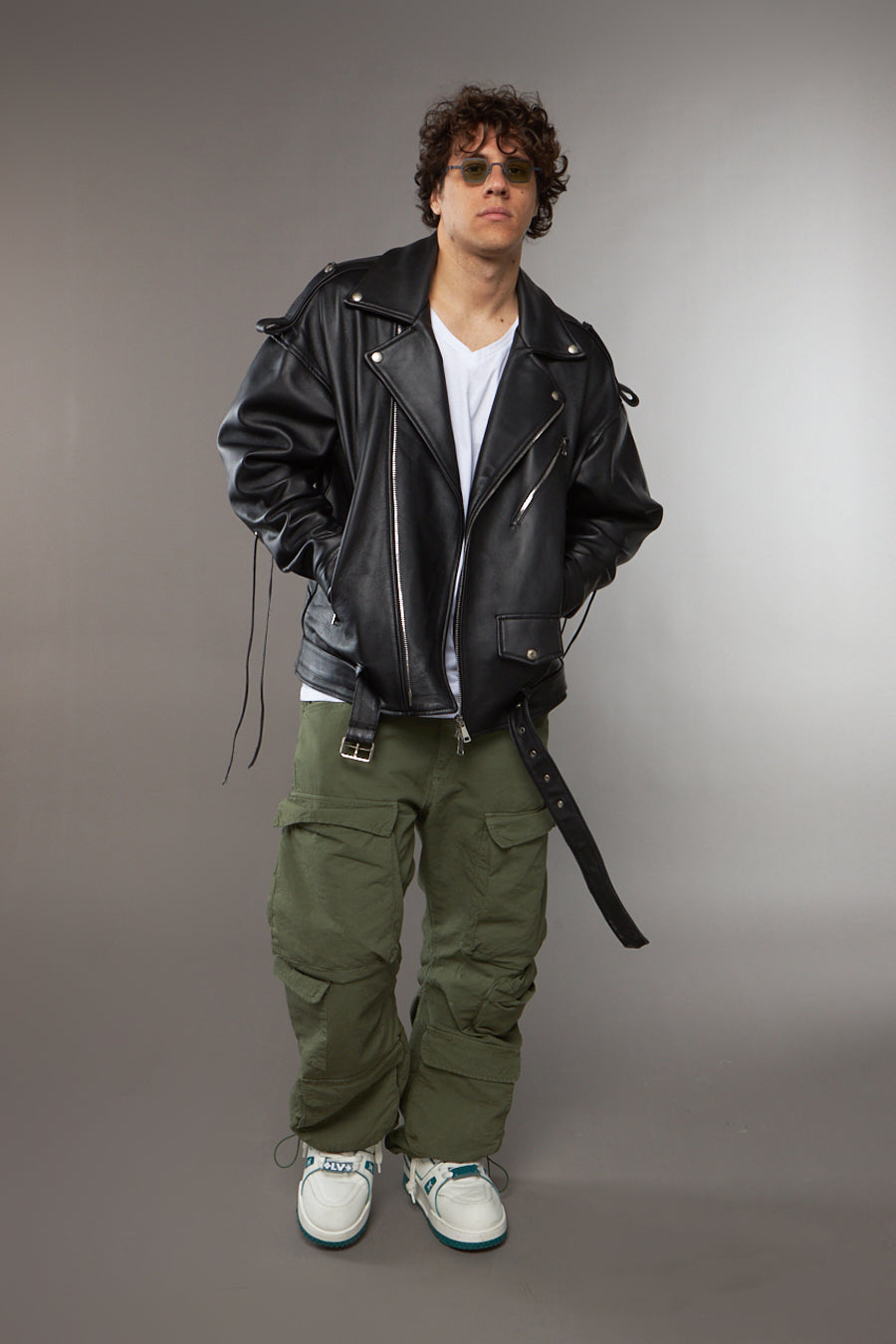 CHIODO OVERSIZE SPALLA SCESA CON LACCI NERO - lab22shop