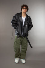 CHIODO OVERSIZE SPALLA SCESA CON LACCI NERO - lab22shop