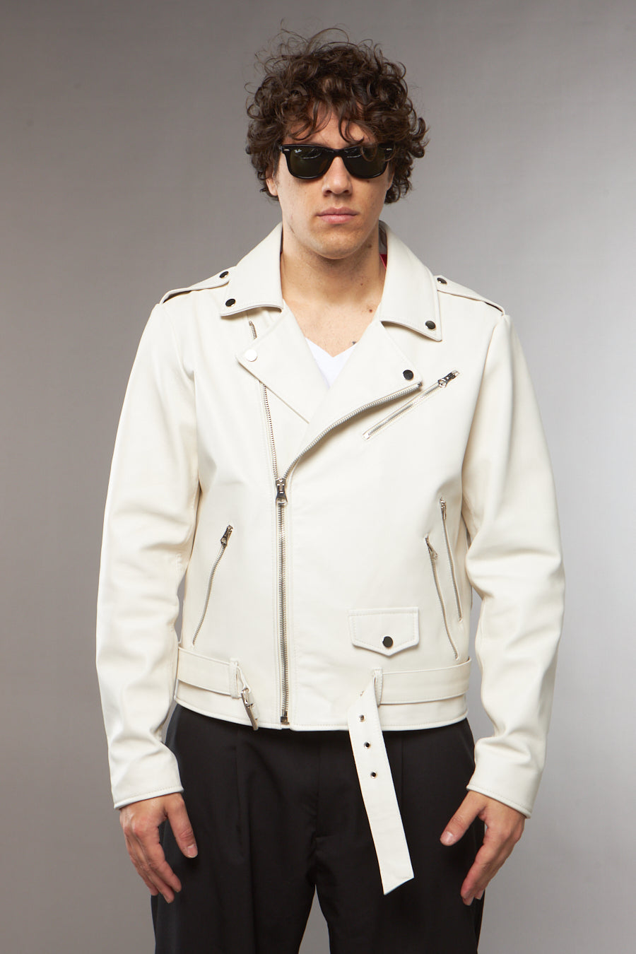 CHIODO IN PELLE NAPPA BIANCO - lab22shop
