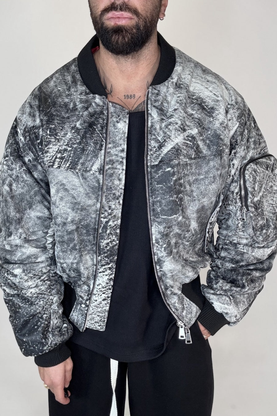 COLLLEGE ARRICCIO PELLE SMERIGLIATO GRIGIO - lab22shop