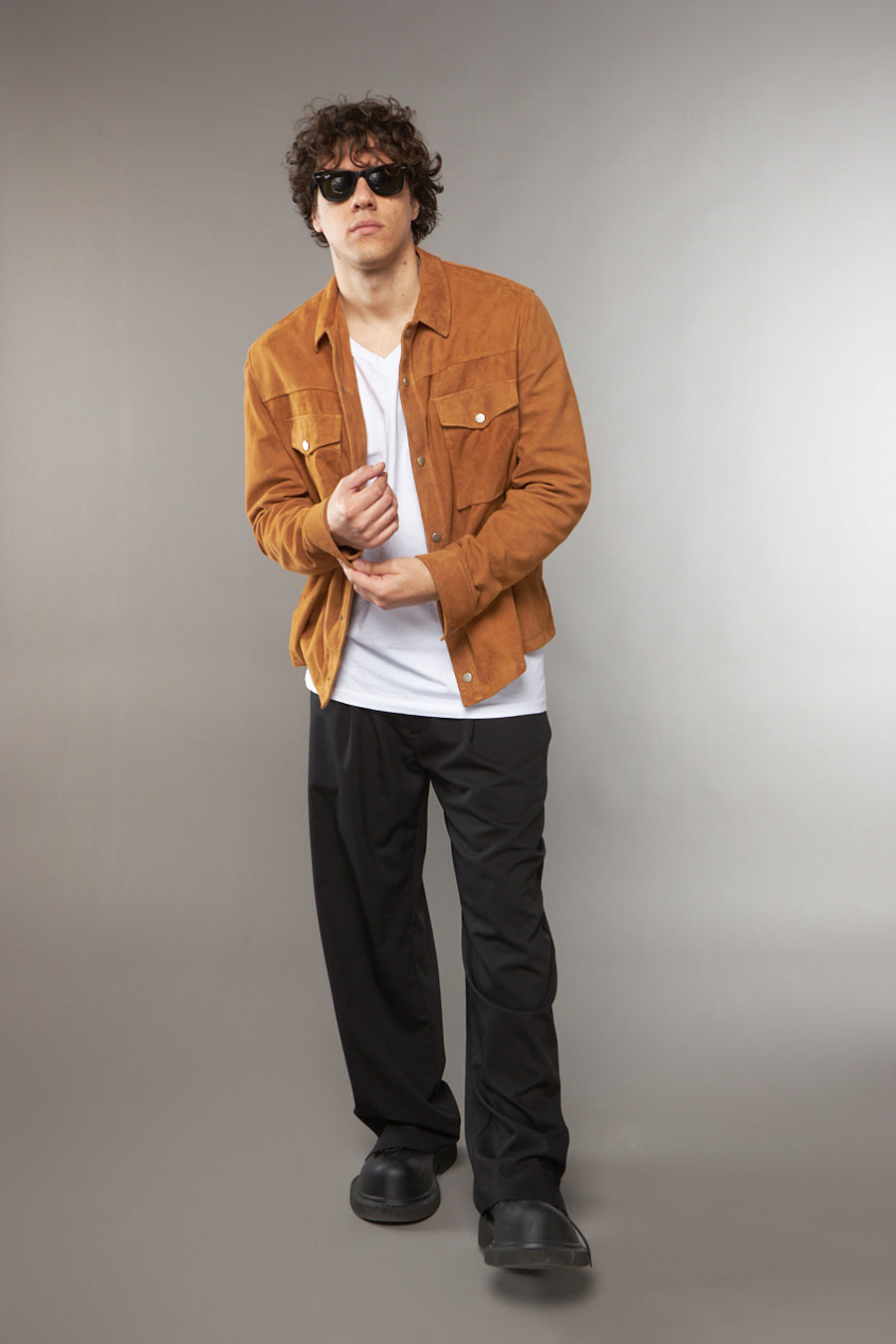 CAMICIA CAMOSCIO TABACCO - lab22shop