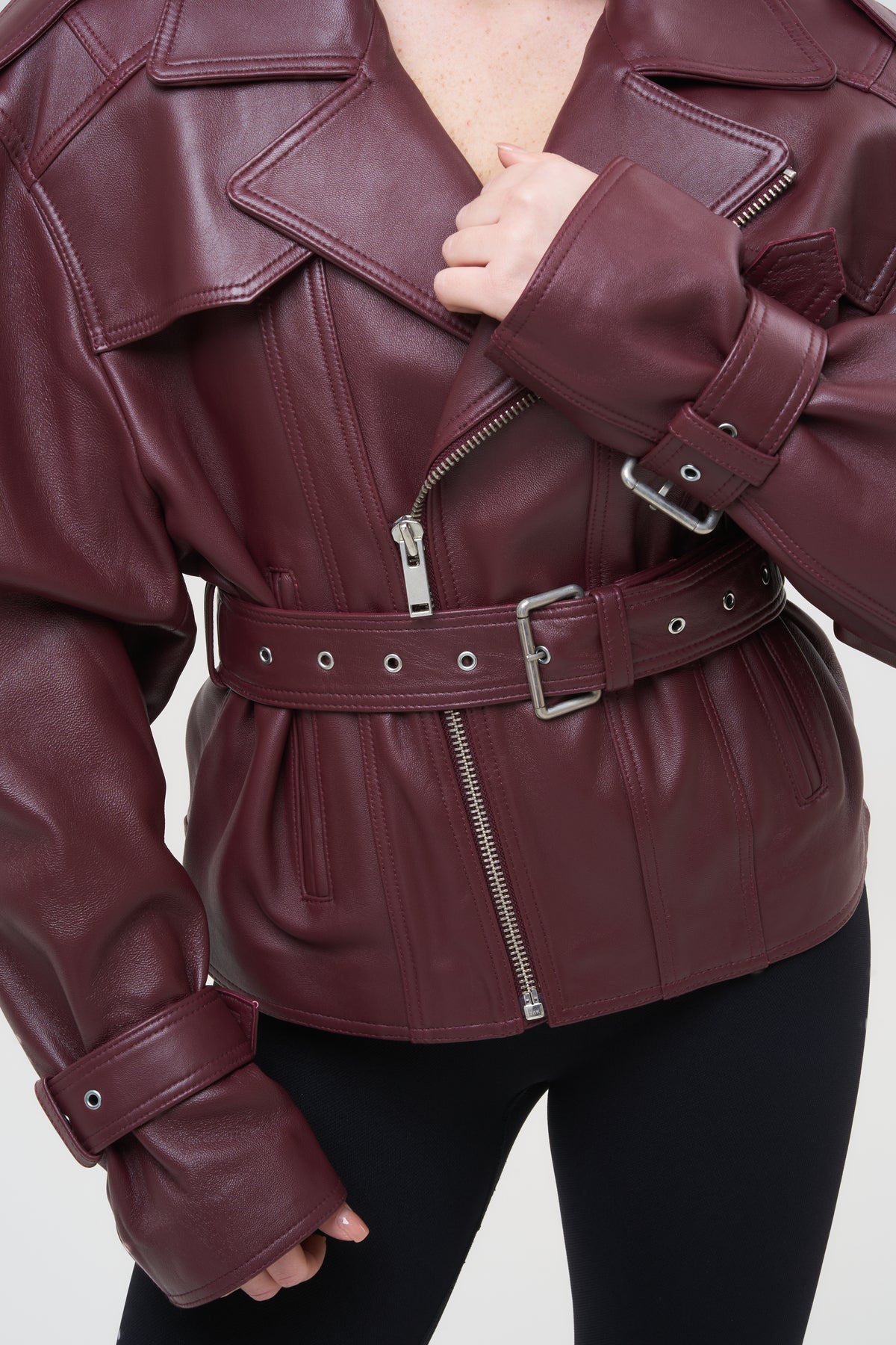 CHIODO OVER SPALLONE E CINTA BORDEAUX - lab22shop