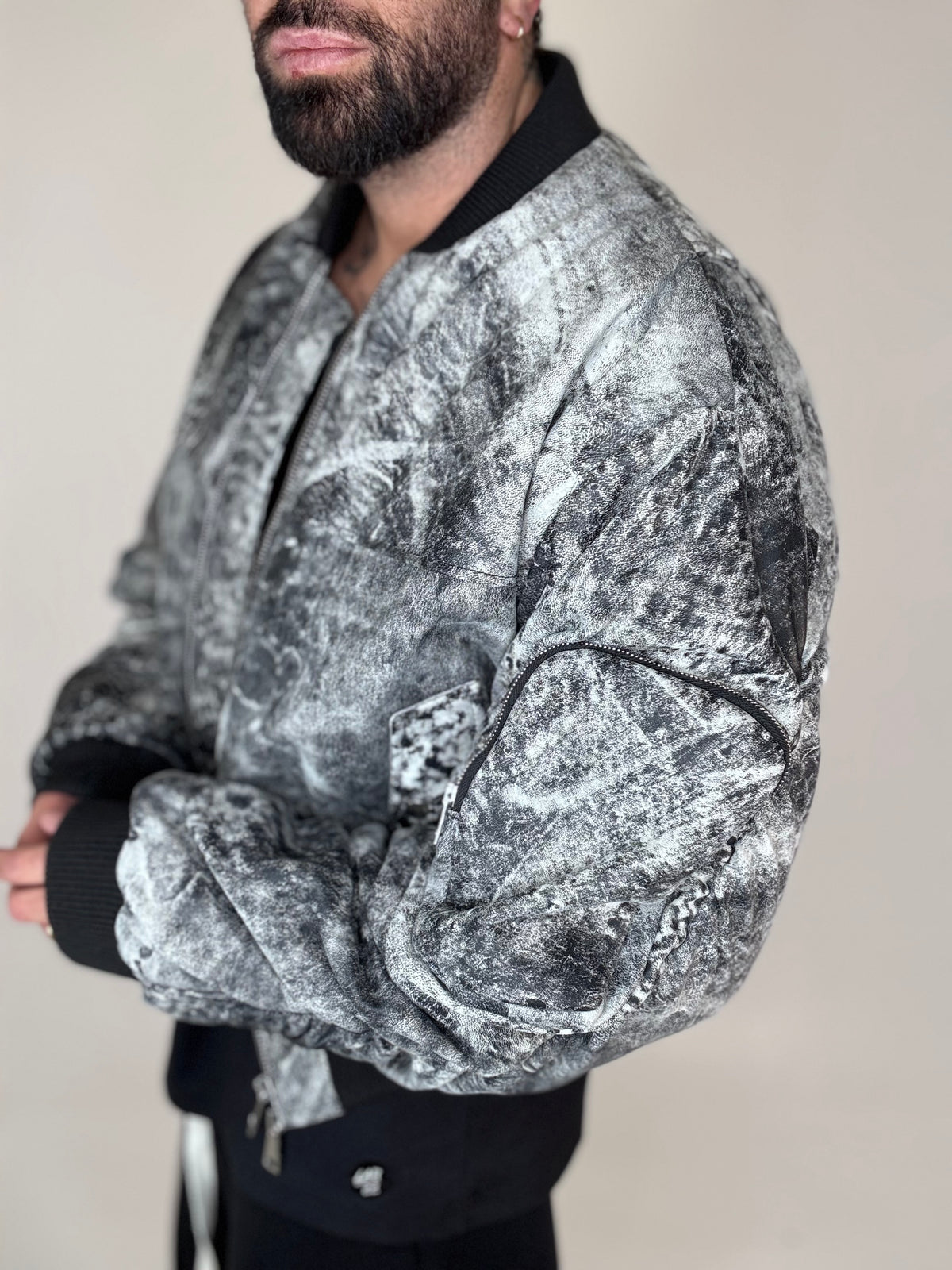 COLLLEGE ARRICCIO PELLE SMERIGLIATO GRIGIO - lab22shop