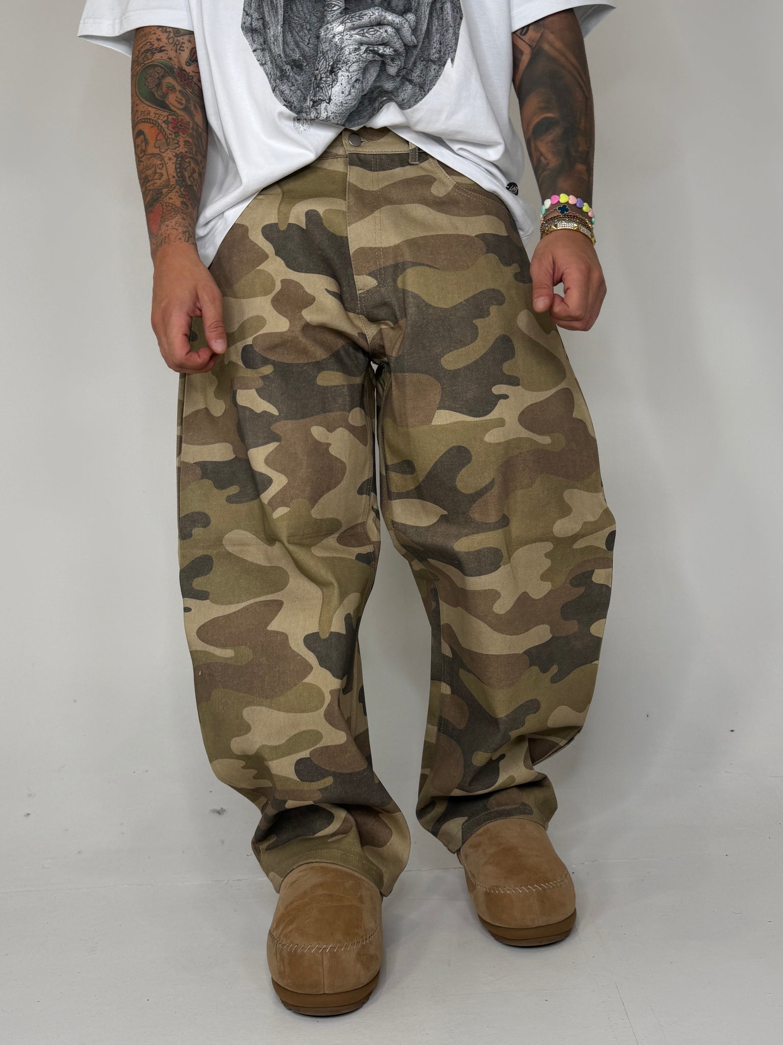 Pantalone Jeans Balloon Mimetico