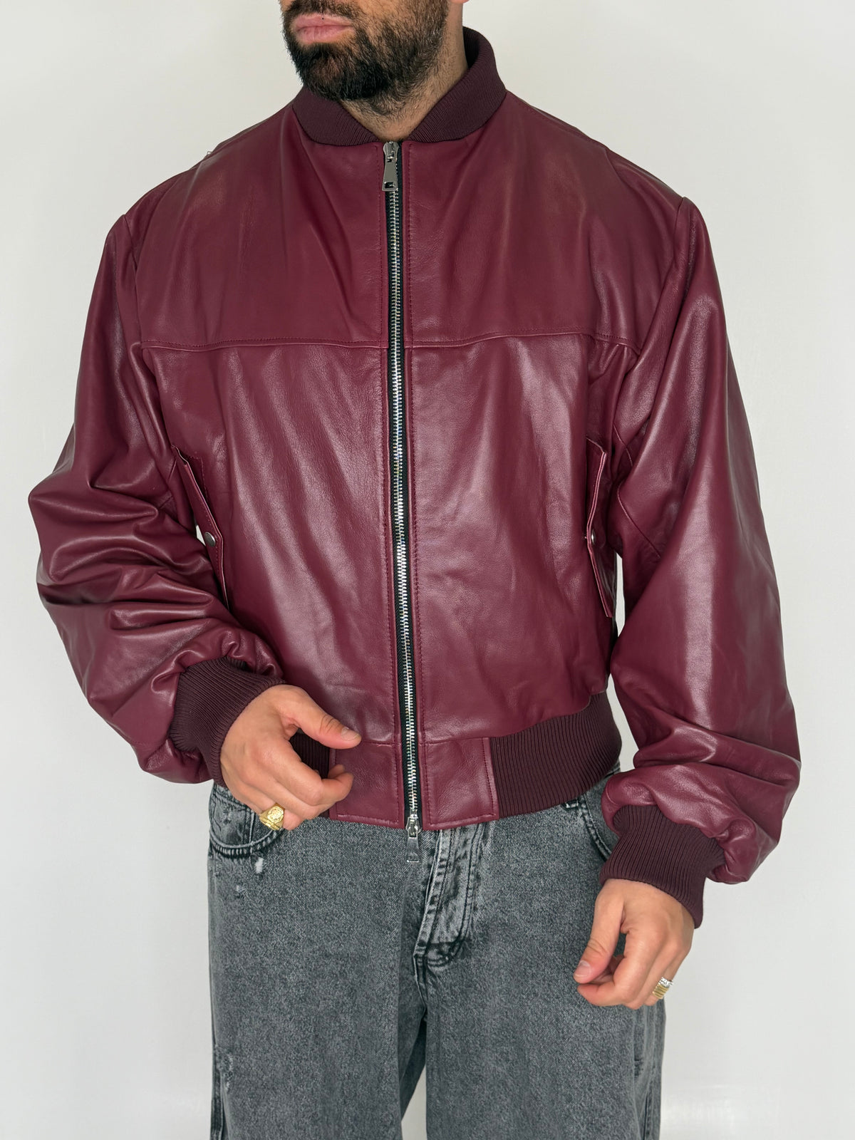 COLLEGE OVERSIZE BURGUNDY