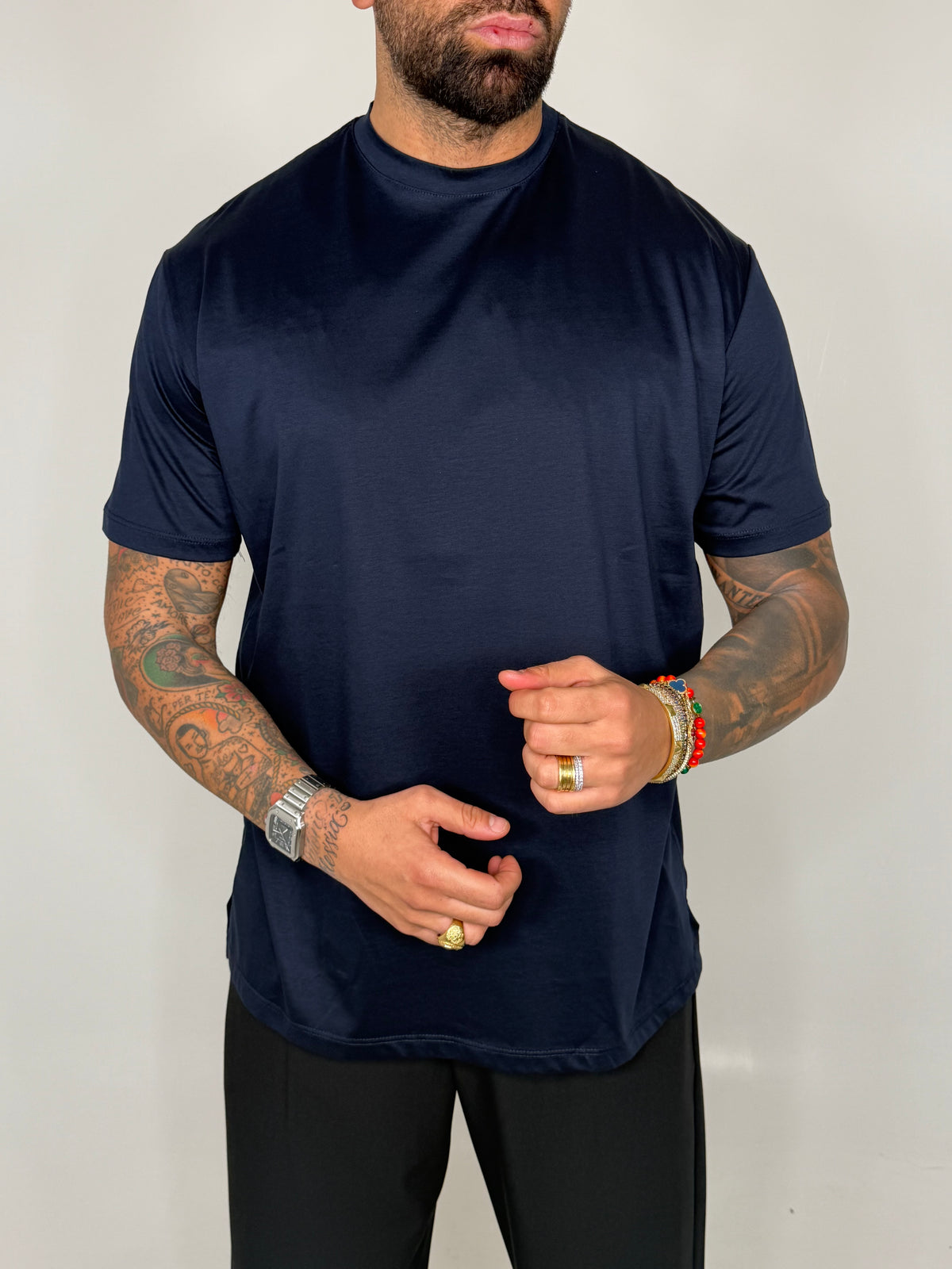 T-SHIRT GIROCOLLO IN FILO DI SCOZIA - lab22shop