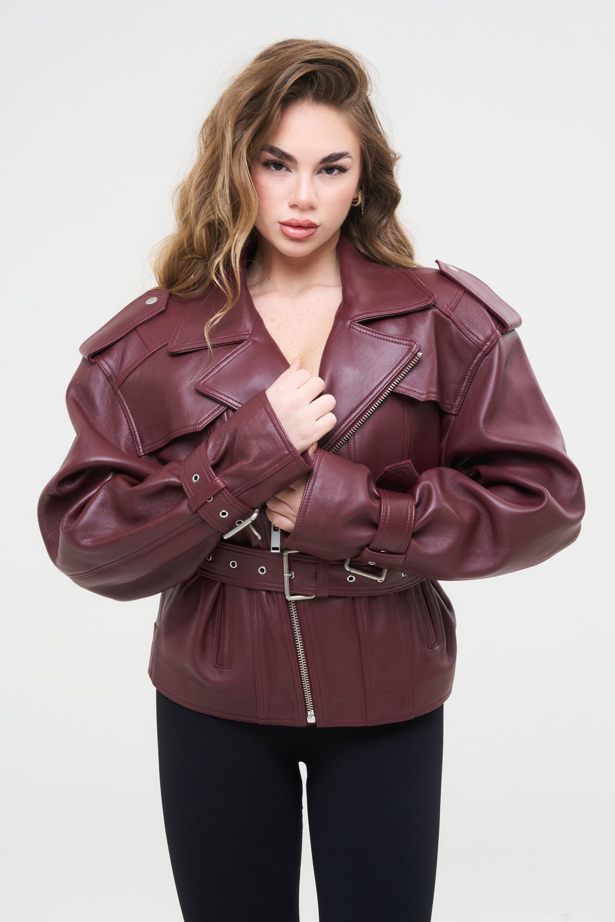 CHIODO OVER SPALLONE E CINTA BORDEAUX - lab22shop