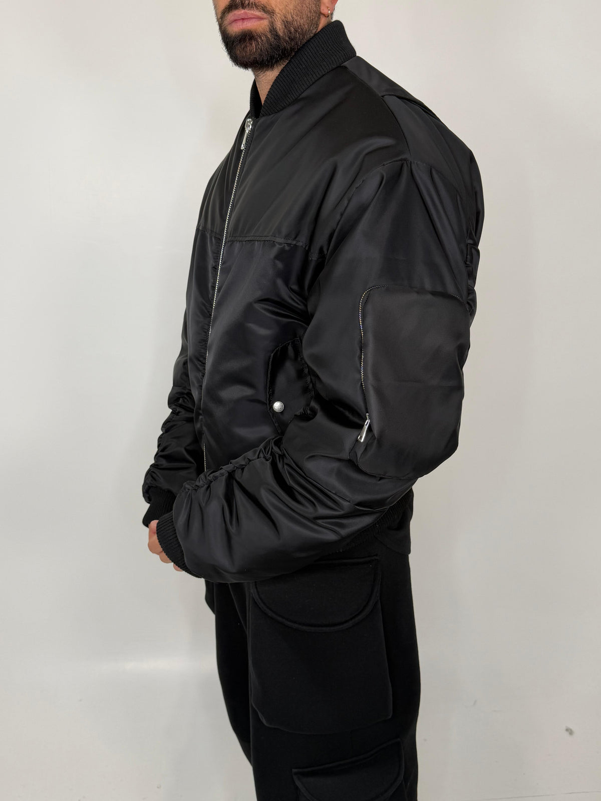 Bomber con manica a riccio - lab22shop