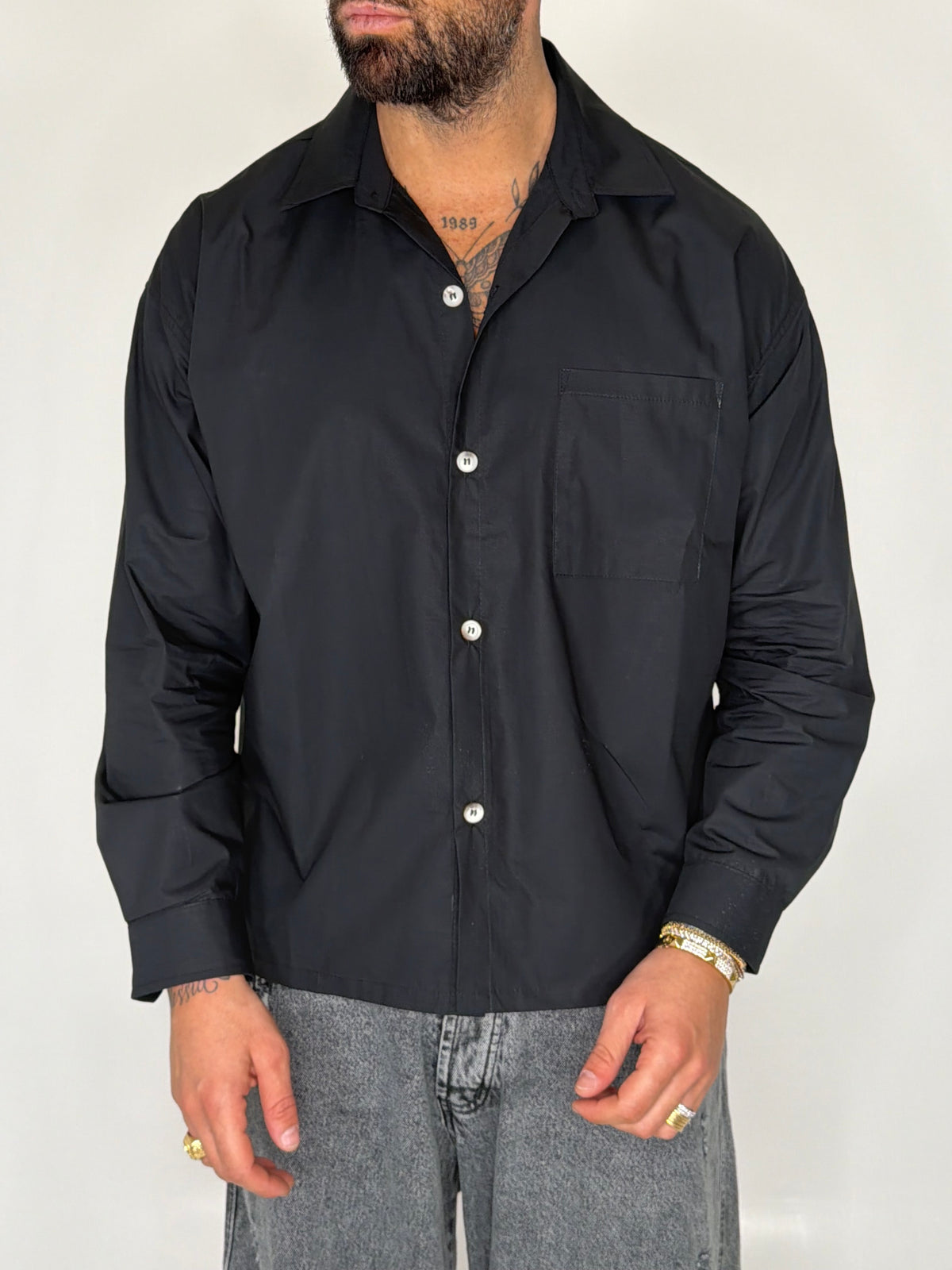 CROPPED BLACK SHIRT - lab22shop