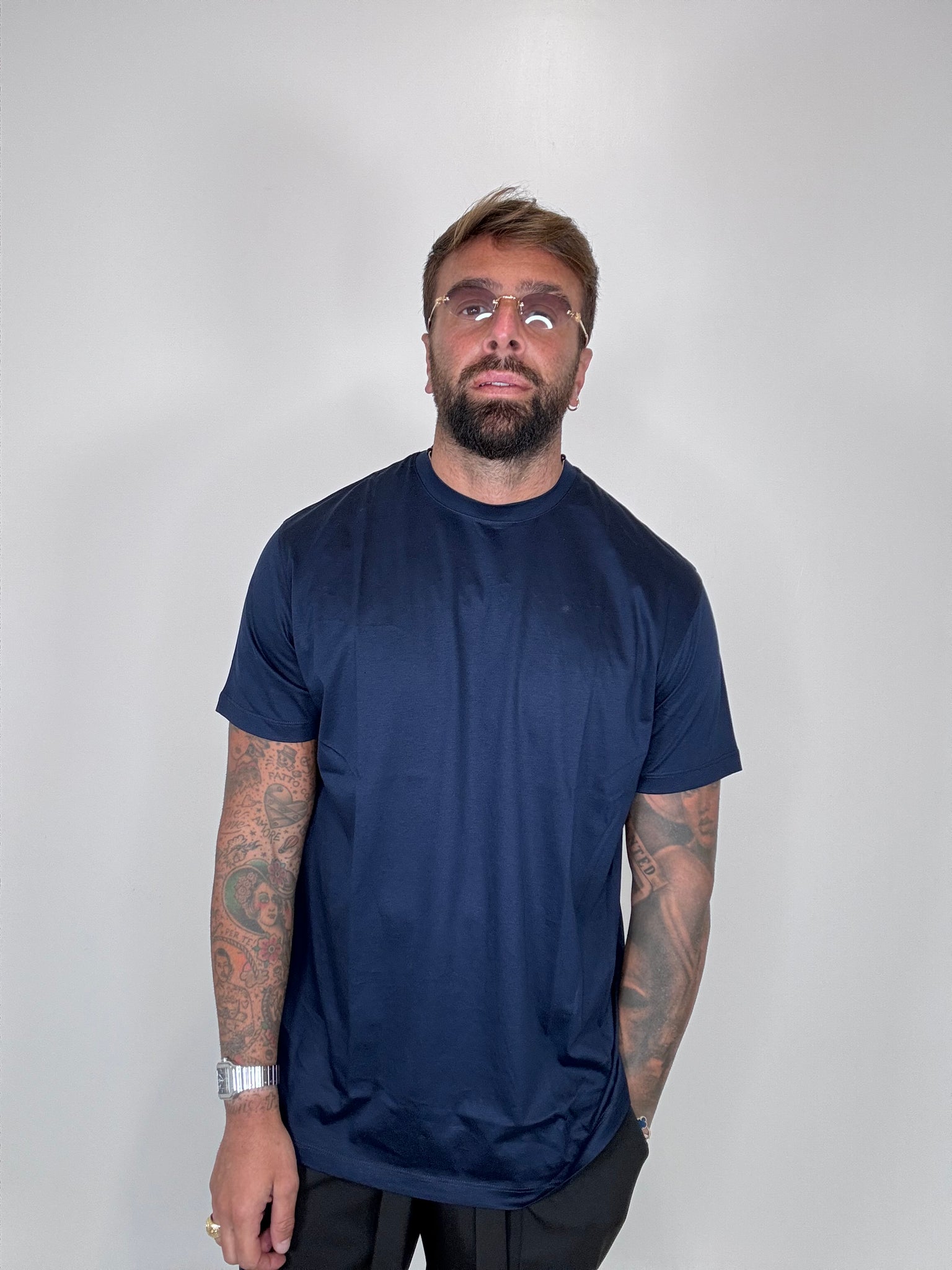 T-SHIRT FILO DI SCOZIA BLU