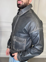 LEATHER CROPPED JACKET - lab22shop