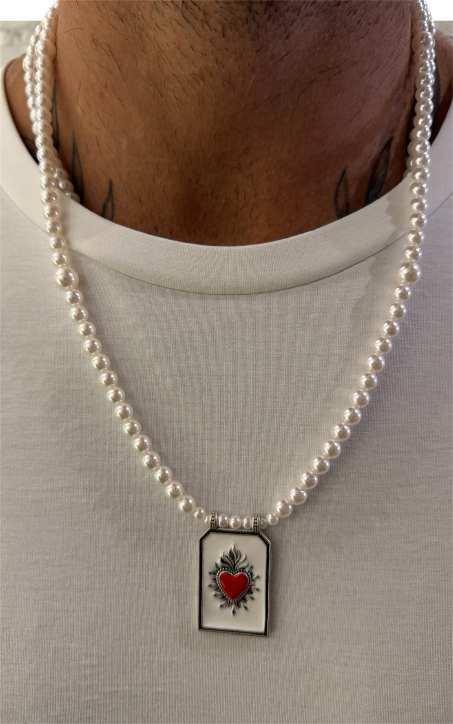 COLLANA CUORE SACRO WHITE