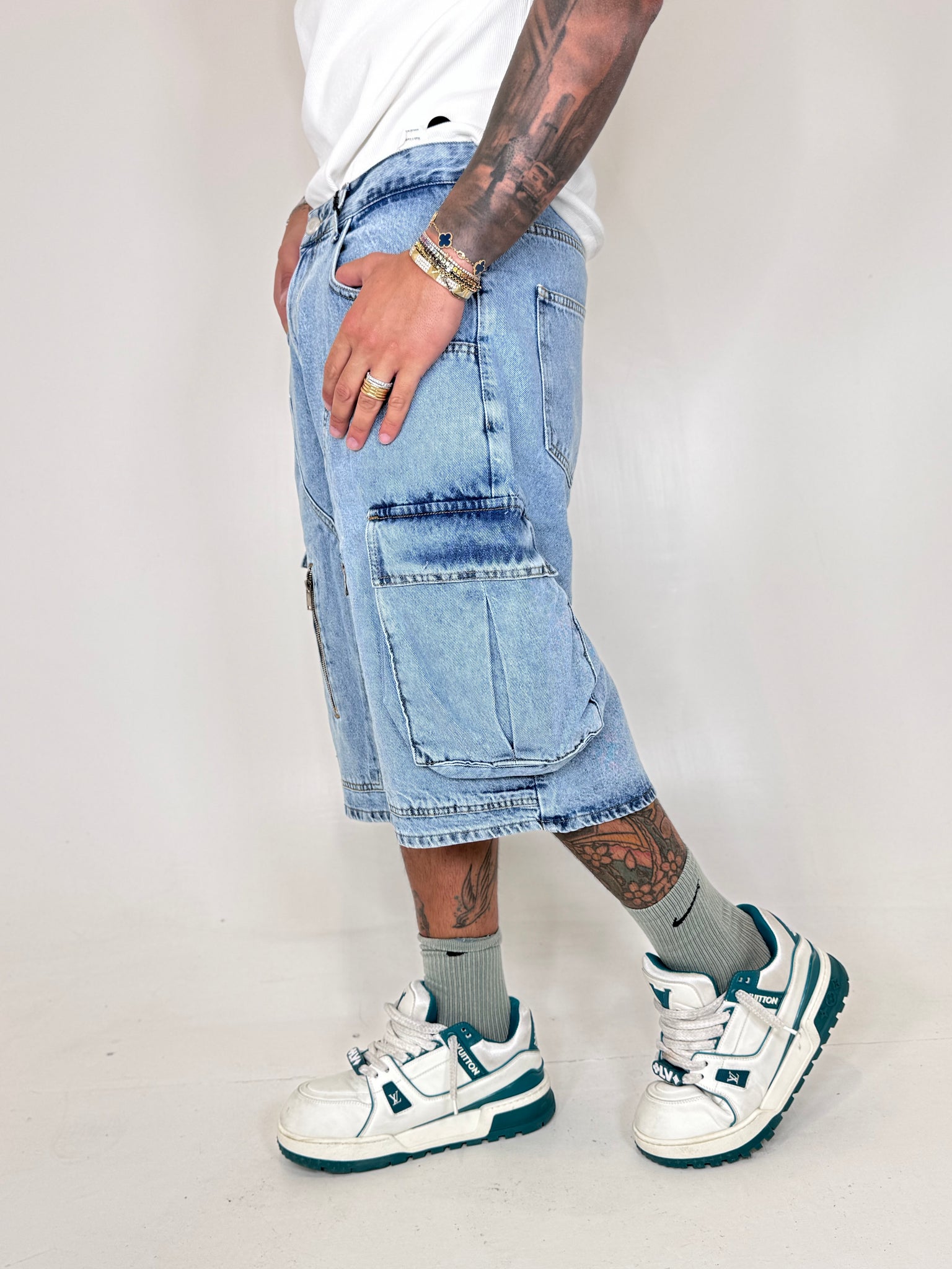 BERMUDA JEANS TASCONI CHIARO
