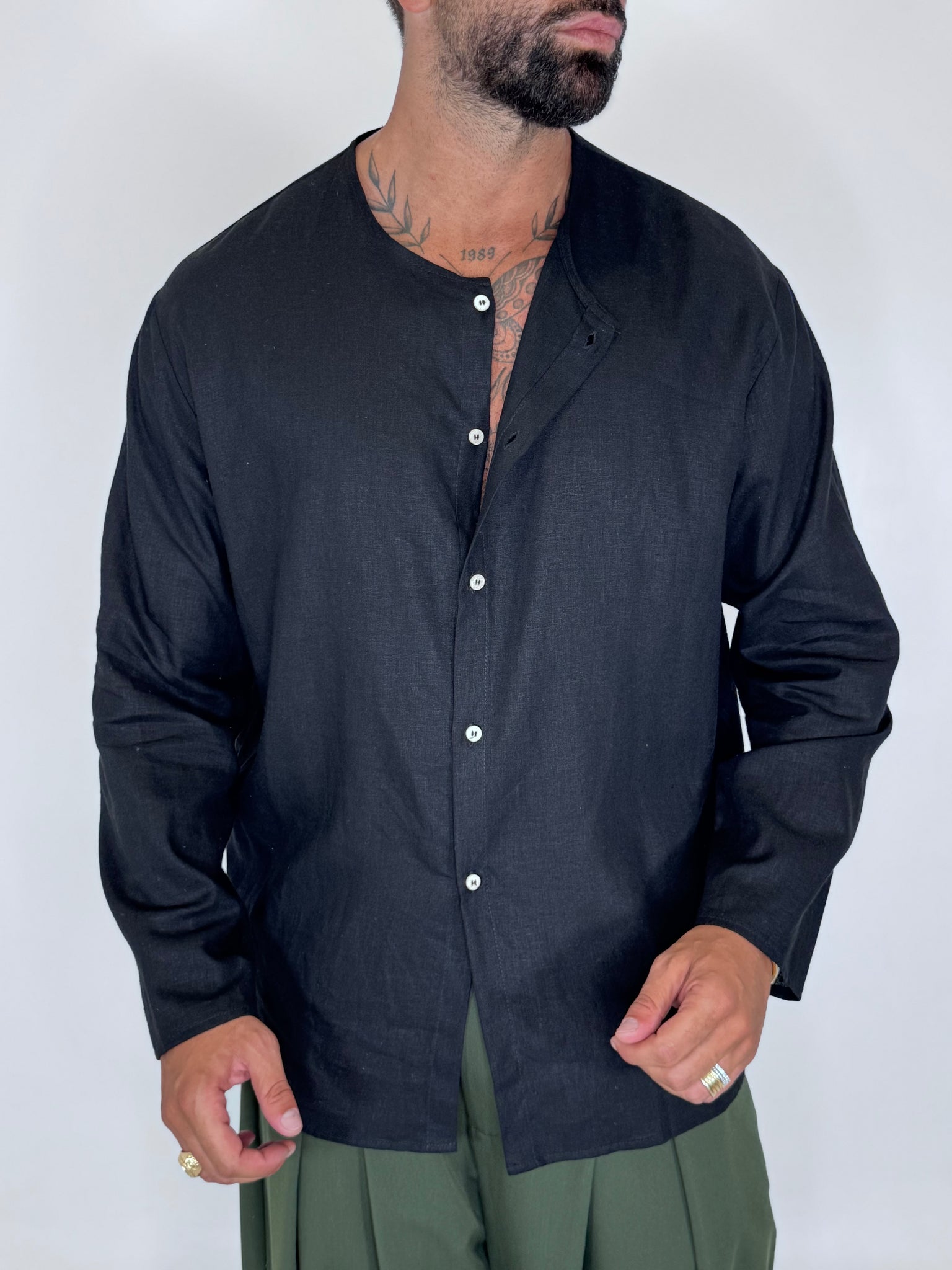 CAMICIA POSITANO NERA