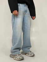 JEANS WIDE LEG STONE WASH - lab22shop