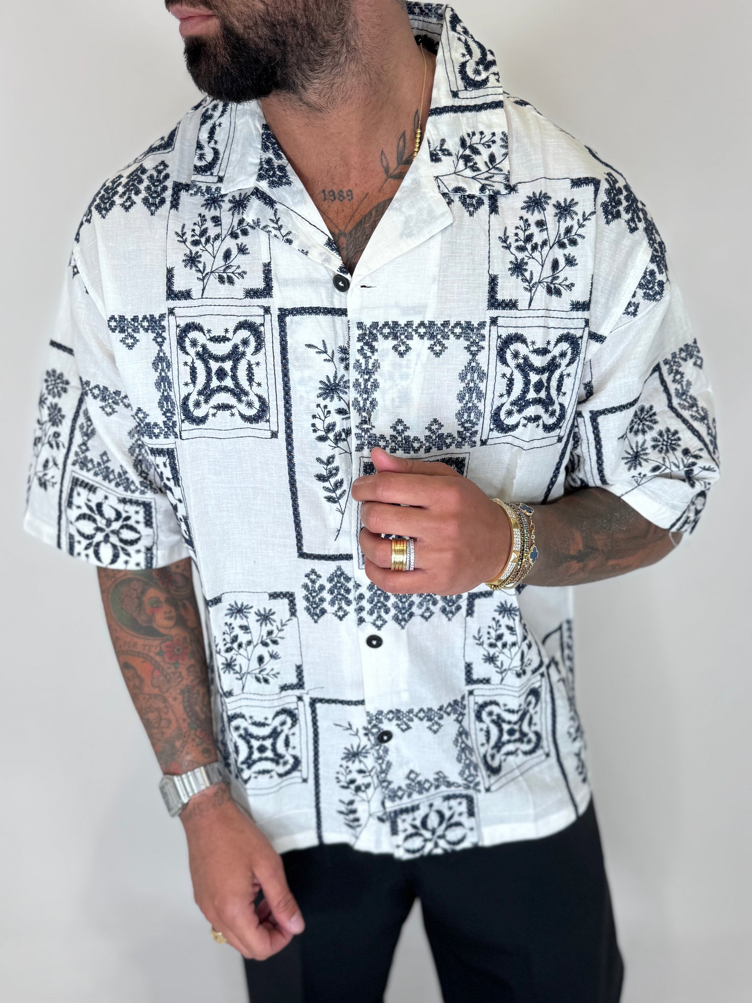 CAMICIA  FANTASY LAB BIANCA E BLU