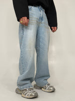 JEANS WIDE LEG STONE WASH - lab22shop