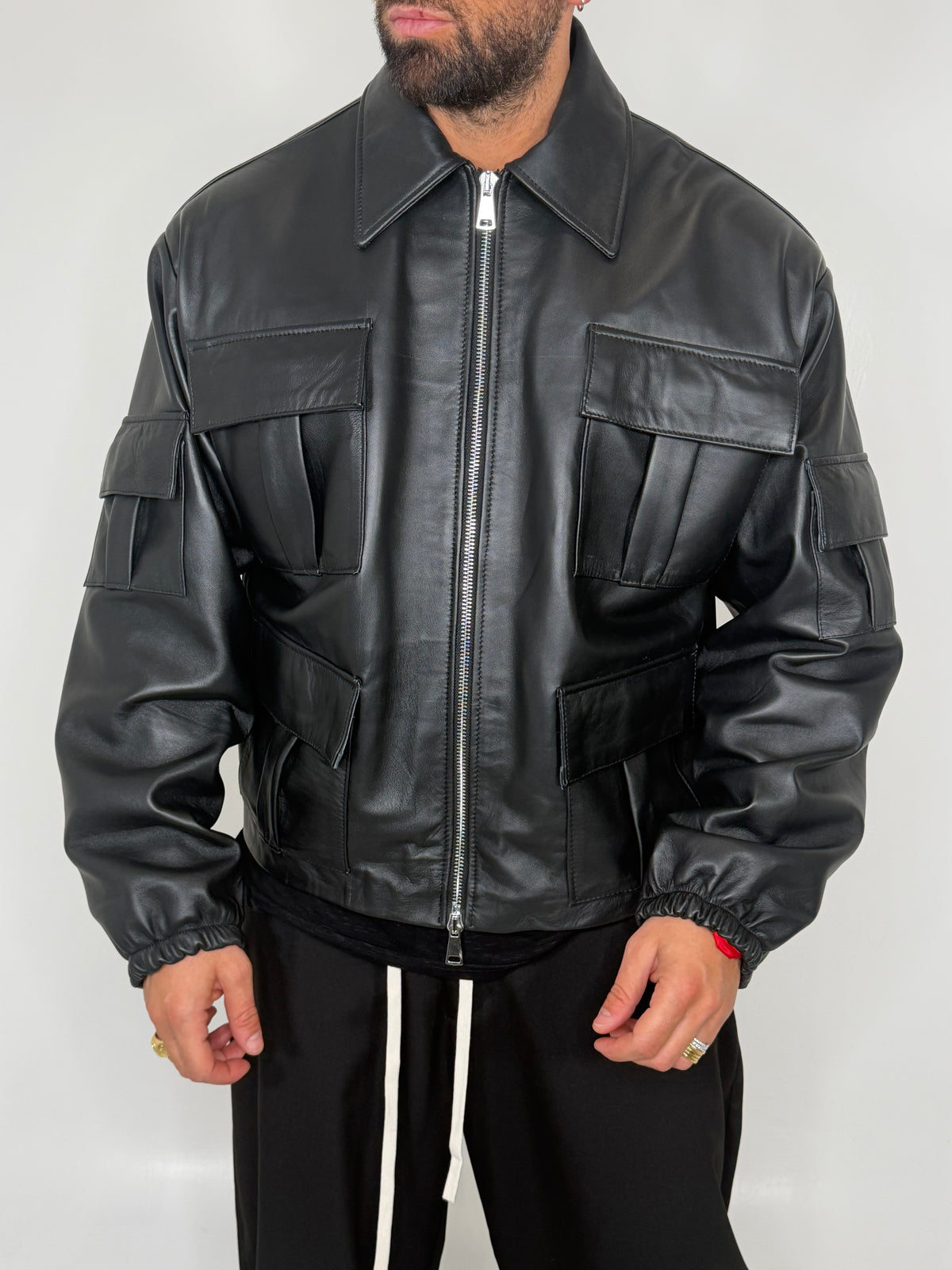 JACKET MULTITASCHE CON COLLO CAMICIA