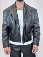 GIACCA IN PELLE CROPPED NERA - lab22shop