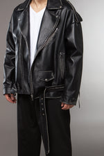 CHIODO IN PELLE NAPPA NERO OVERSIZE CON LACCI - lab22shop