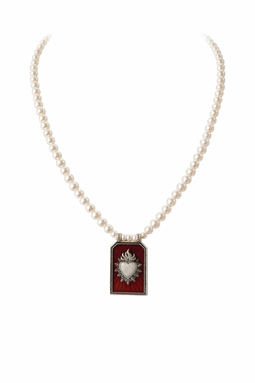 COLLANA CUORE SACRO BORDEAUX - lab22shop