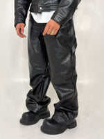 BLACK CROCODILE PANTS - lab22shop