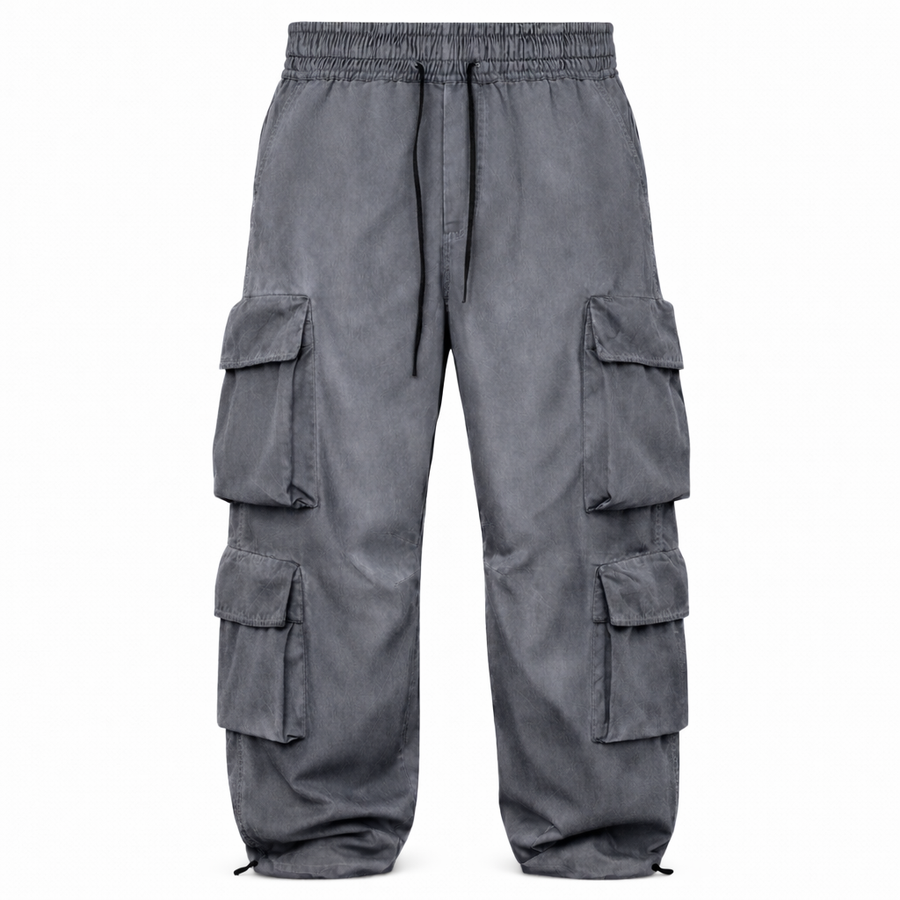 PANTALONE CARGO WASHED GREY - lab22shop