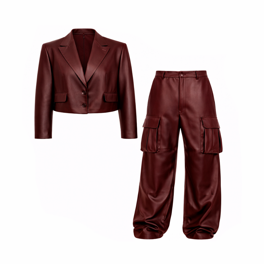 COORD IN PELLE BORDEAUX