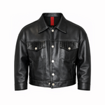 BLAZER OVER SPALLINA IN PELLE - lab22shop