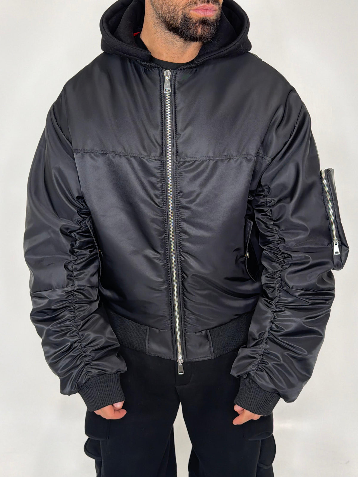 Bomber con manica a riccio - lab22shop