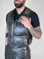 GILET PIUMA CROPPED IN PELLE - lab22shop