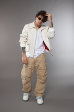 BLAZER COLLO CAMICIA CON TASCONI PELLE LAVATA - lab22shop