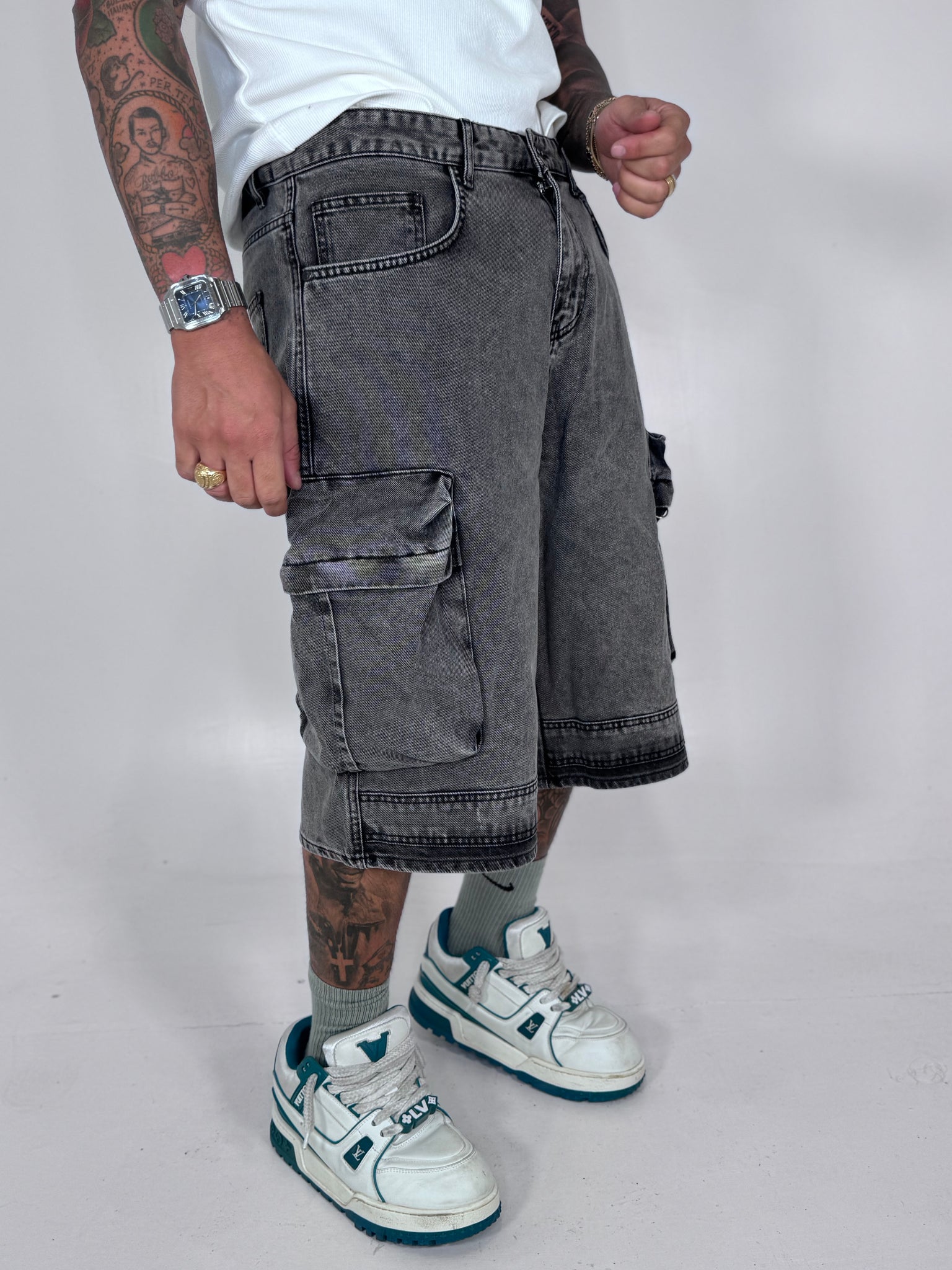 BERMUDA JEANS TASCONI GRIGIO