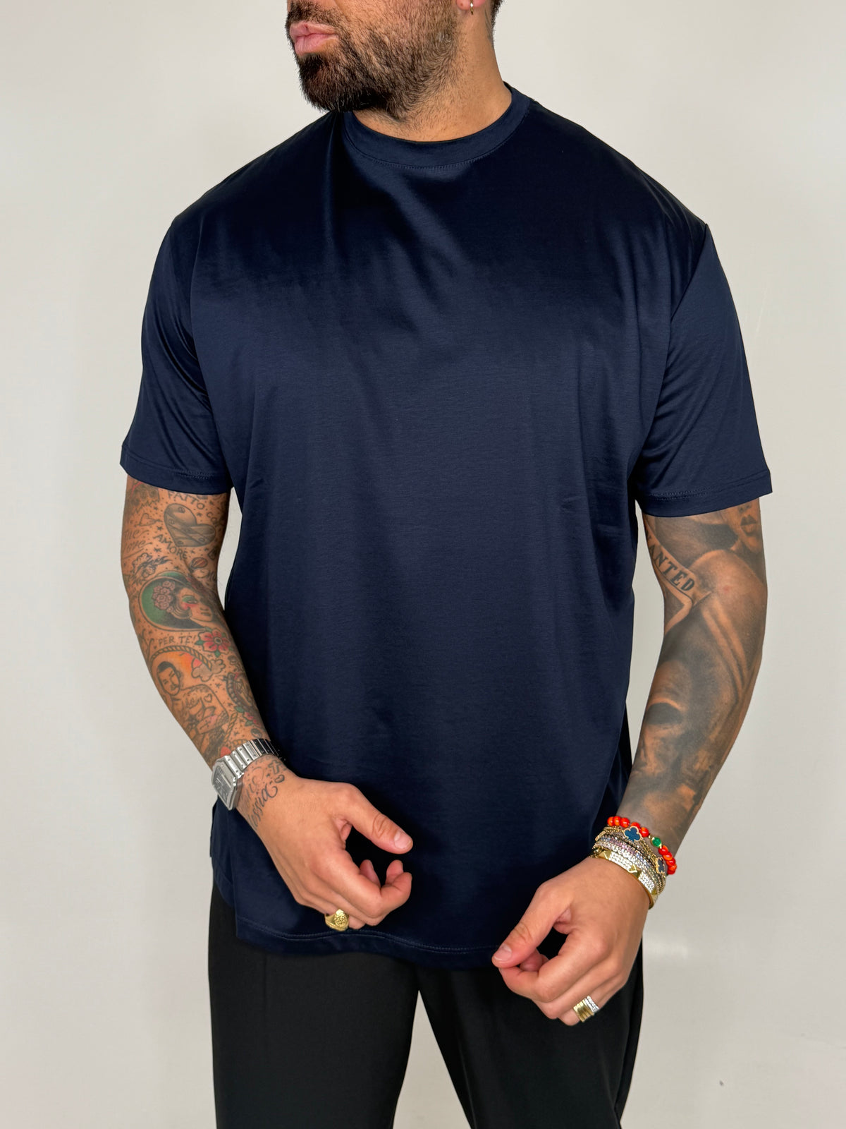 T-SHIRT GIROCOLLO IN FILO DI SCOZIA - lab22shop