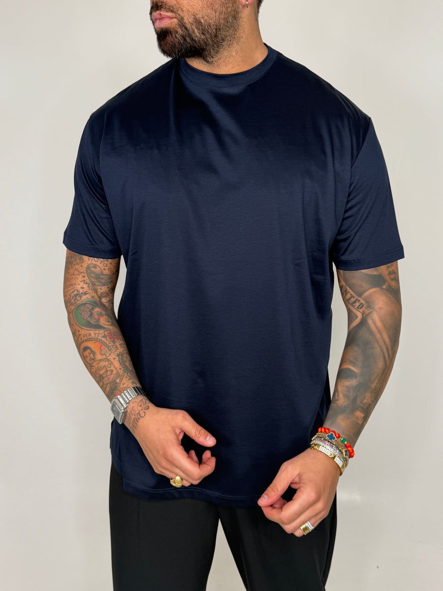 T-SHIRT GIROCOLLO IN FILO DI SCOZIA - lab22shop