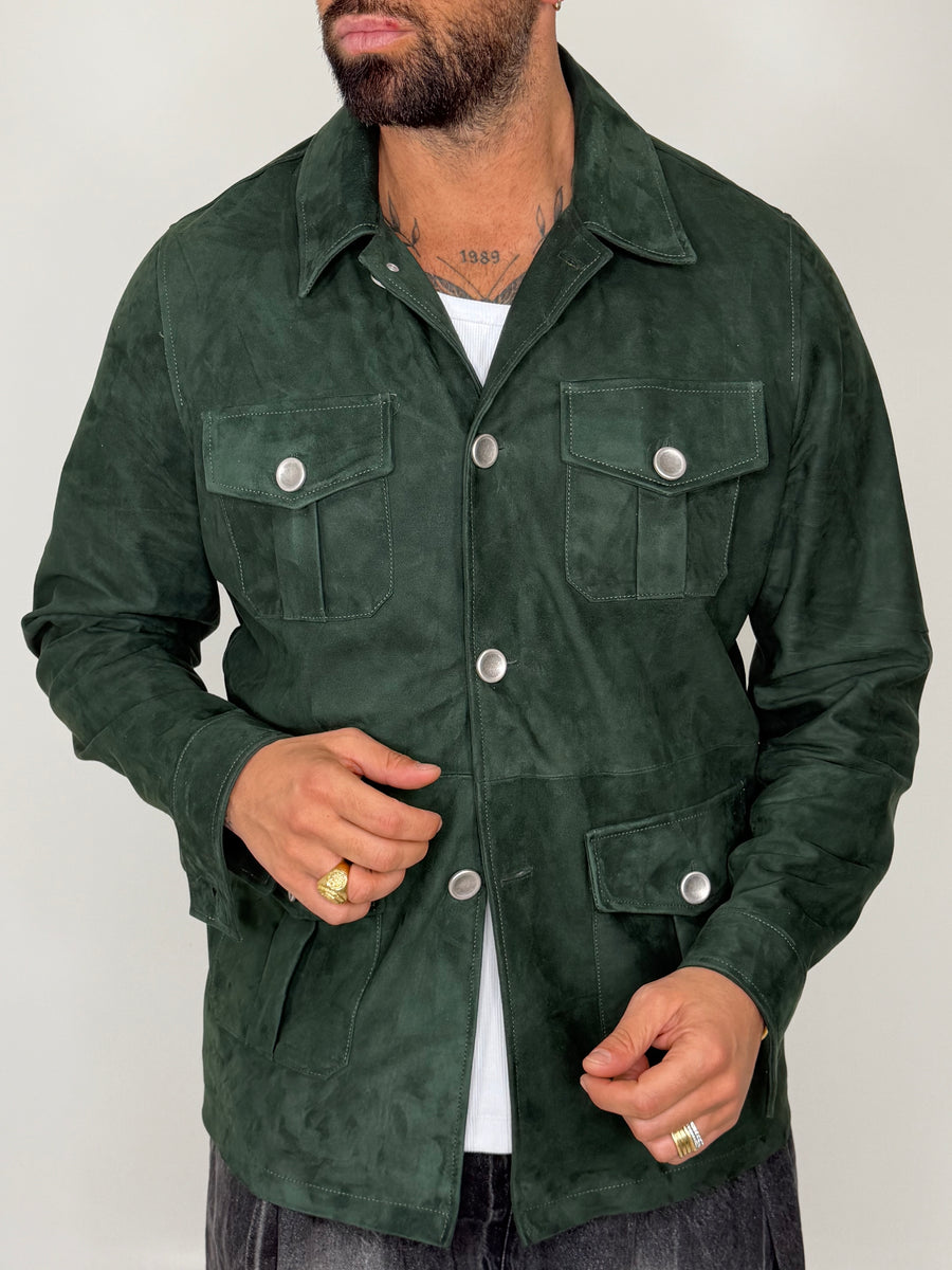 SAHARIANA IN PELLE SCAMOSCIATA