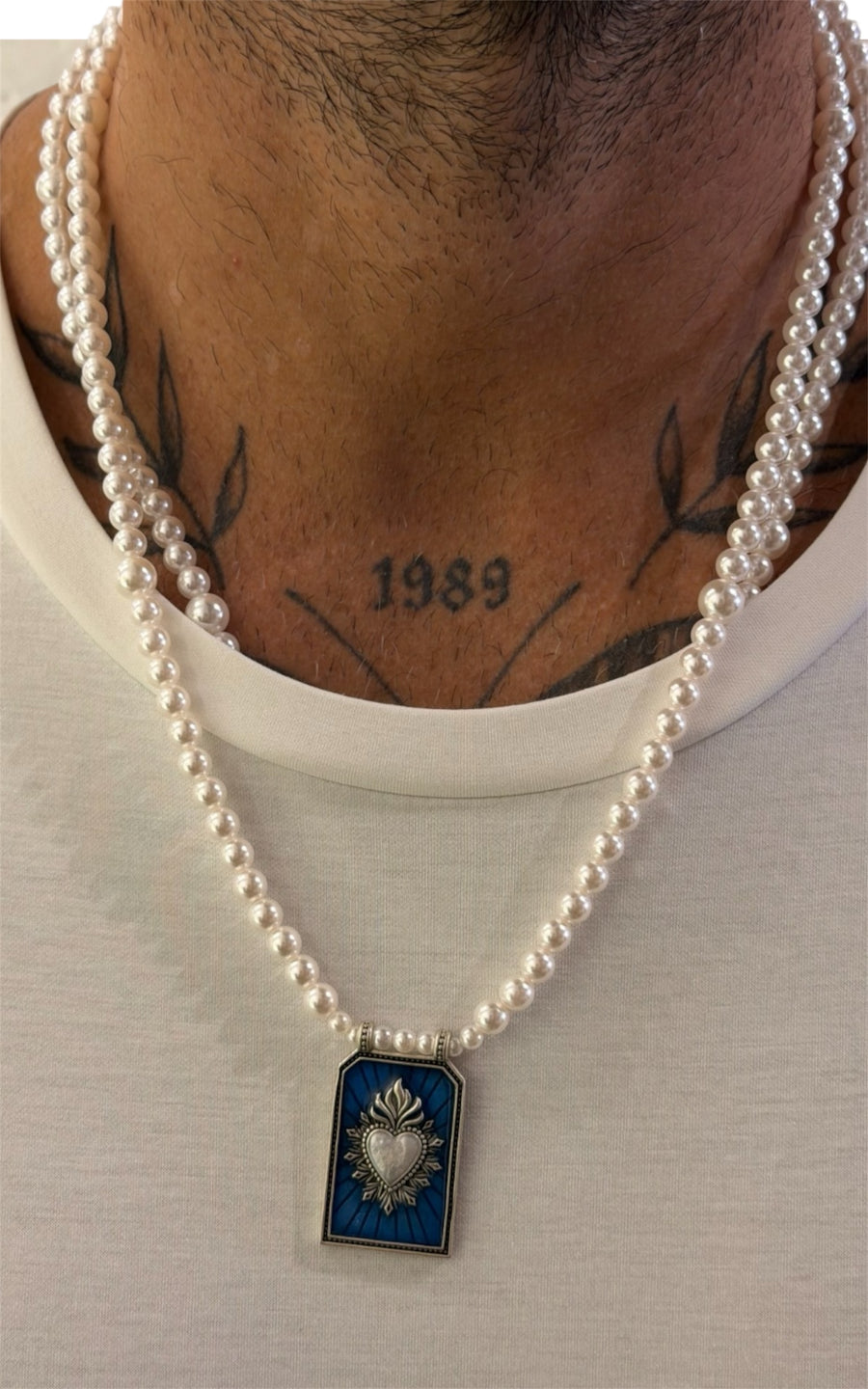 COLLANA CUORE SACRO BLUE