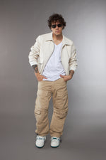 BLAZER COLLO CAMICIA CON TASCONI PELLE LAVATA - lab22shop